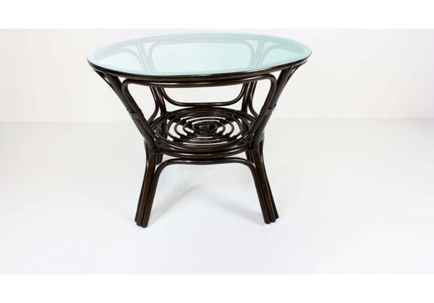 Обеденный стол Келек натуральный ротанг темно-коричневый - Фото №1