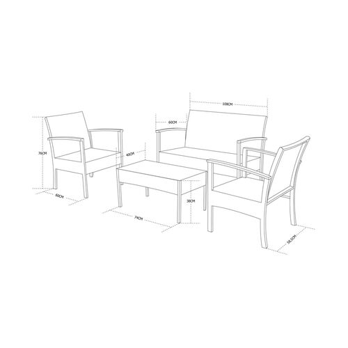 Комплект мебели для улицы CRUZO Корсика искусственный ротанг черный  - Фото №4