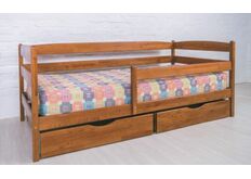 Кровать Ева с ящиками и защитным бортиком 70x140 см  орех 