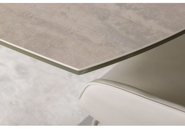 Стол закаленное стекло матовое CALGARY (160+35+35)*100*77 керамика беж  - Фото №2