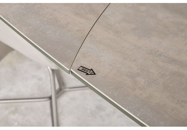 Стол закаленное стекло матовое CALGARY (160+35+35)*100*77 керамика беж  - Фото №2
