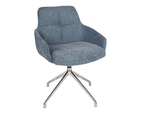 Кресло поворотное OLIVA (60*63*83 см, текстиль) синий - Фото №1