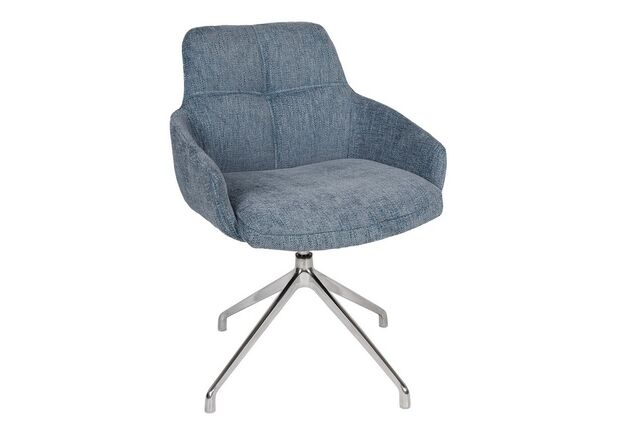 Кресло поворотное OLIVA (60*63*83 см, текстиль) синий - Фото №1