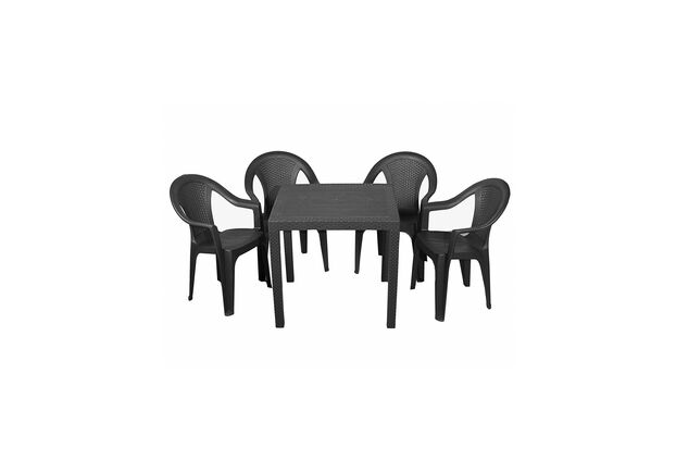 Набор для сада стол King+4 кресла Ischia антрацит - Фото №1