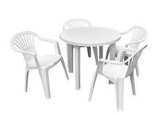 Набор для сада стол и 4 кресла белый