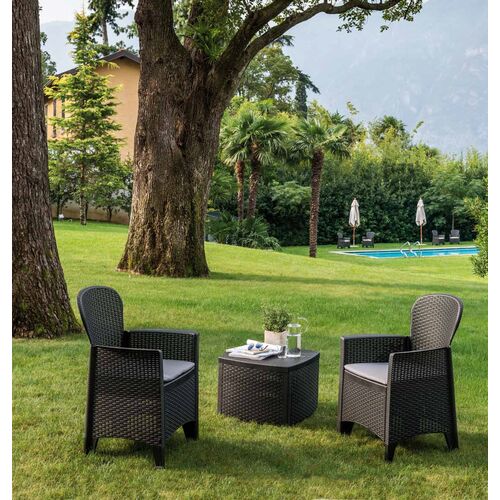 Набор мебели для сада TREE (столик Naxos + кресло Folia) антрацит - Фото №3