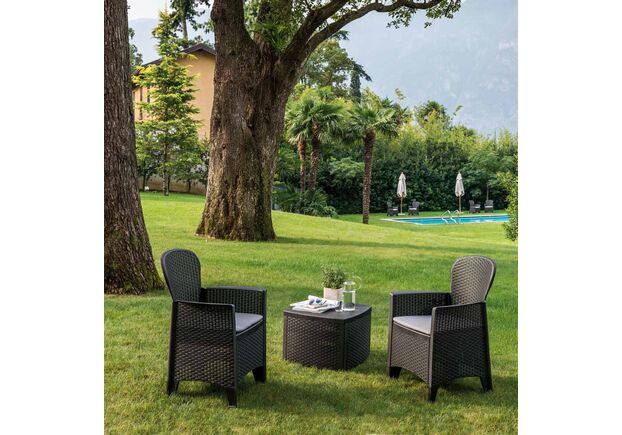 Набор мебели для сада TREE (столик Naxos + кресло Folia) антрацит - Фото №2
