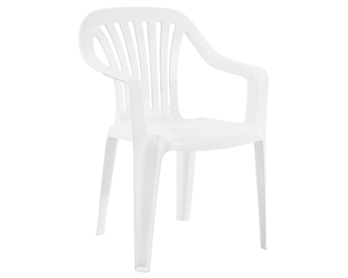 Кресло пластиковое для сада Тропик тик 13 белое - Фото №1