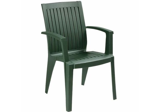 Кресло пластиковое для сада Ализе зеленое 05 - Фото №1