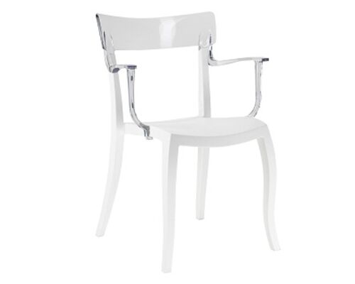 Кресло барное пластиковое Hera-K  верх белый/сиденье белое - Фото №1