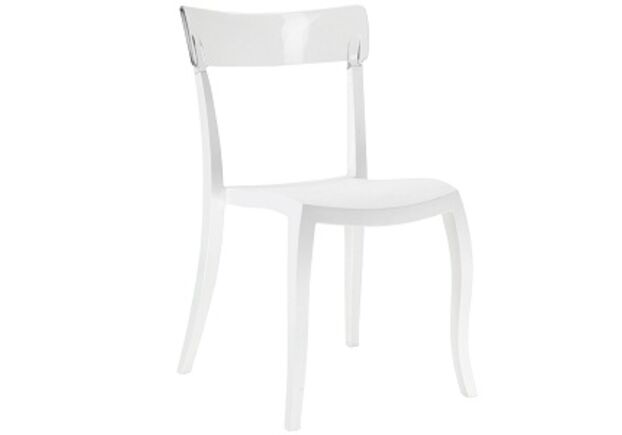 Стілець барний пластиковий Hera-S верх білий/сидіння біле - Фото №1
