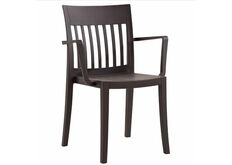 Пластиковый стул с подлокотниками Eden-K матовый темно-коричневый