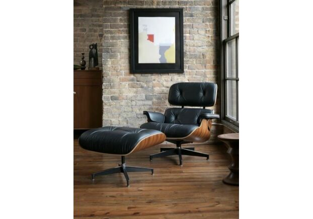 Кресло Релакс с оттоманкой натуральная кожа - Фото №2