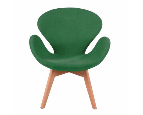 Кресло Сван Вуд Армз зеленое ножки бук - Фото №1