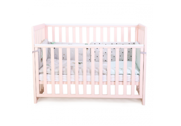 Детская кроватка Соня ЛД13 цвет розовый  на колесиках - Фото №2
