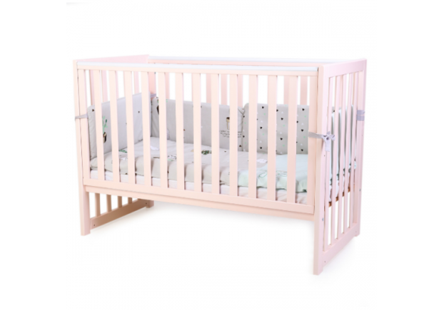 Детская кроватка Соня ЛД13 цвет розовый  на колесиках - Фото №2