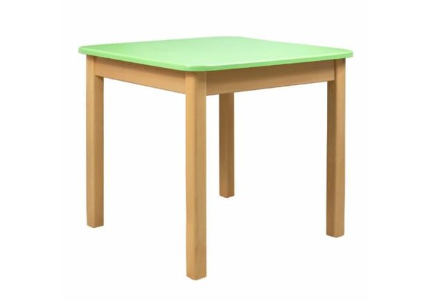Детский комплект столик и 3 стульчика дерево/пленка МДФ зеленый - Фото №2