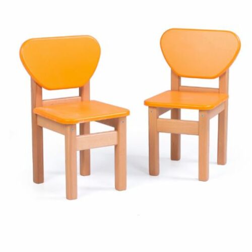 Комплект столик и 2 стульчика дерево/пленка МДФ оранжевый - Фото №3