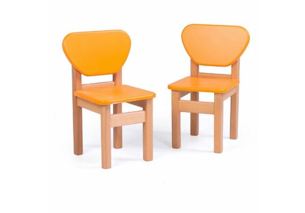 Комплект столик и 2 стульчика дерево/пленка МДФ оранжевый - Фото №2