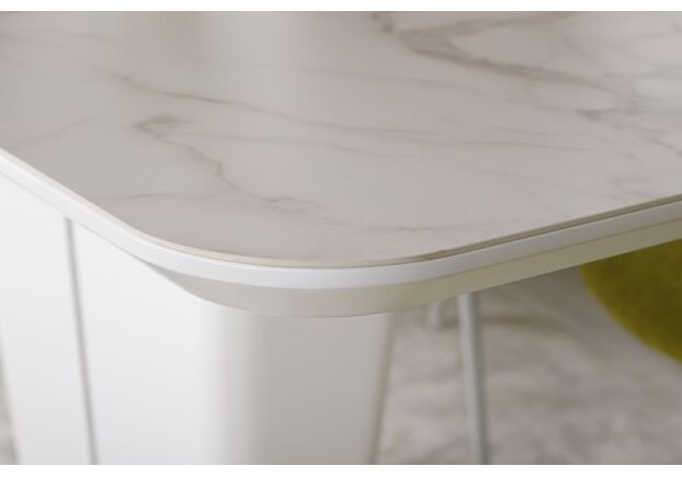 Стол обеденный ALABAMA (120+40)*80*77) керамика белый - Фото №2