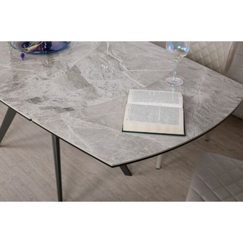 Стол обеденный COVENTRY (130/200*89.5*75cmH керамика) светло-серый глянец - Фото №4