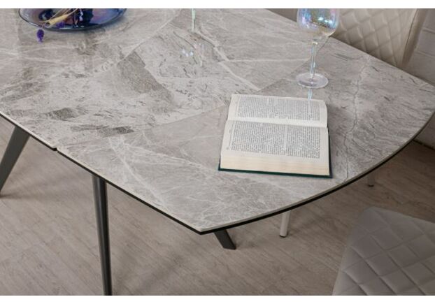 Стол обеденный COVENTRY (130/200*89.5*75cmH керамика) светло-серый глянец - Фото №2