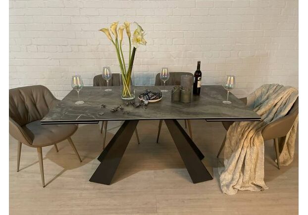 Стол обеденный DELTA (160/240*90*76 cm керамика) серый - Фото №2