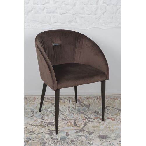 Кресло ELBE (58*59*75 cm велюр) коричневый - Фото №3