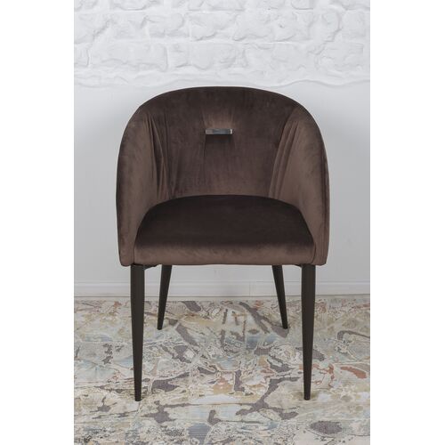 Кресло ELBE (58*59*75 cm велюр) коричневый - Фото №4