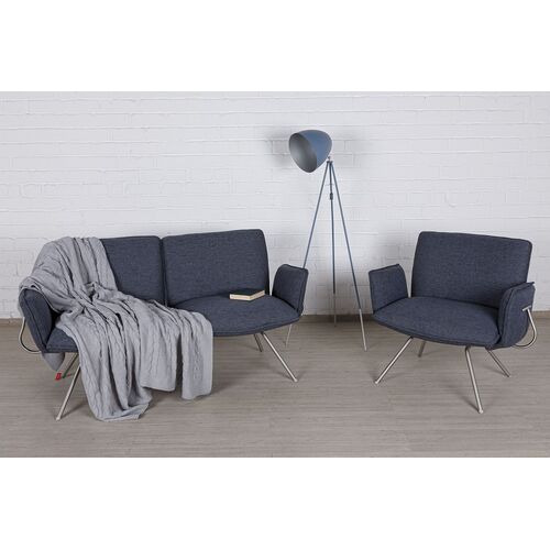 Лаунж - крісло GRANADA (93.5*69*81.5 cm текстиль) темно-сірий - Фото №7