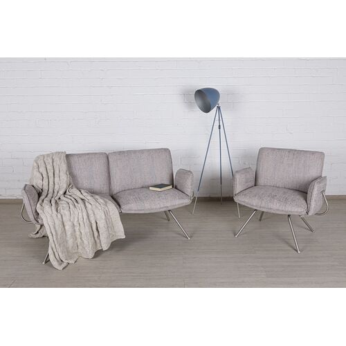 Лаунж - кресло GRANADA (93.5*69*81.5 cm текстиль) серый - Фото №8