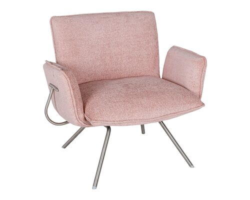 Лаунж - кресло GRANADA (93.5*69*81.5 cm текстиль) пудровый - Фото №1