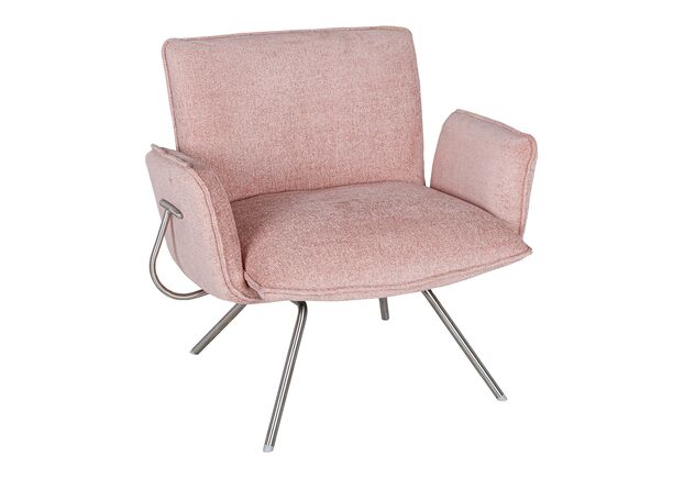 Лаунж - кресло GRANADA (93.5*69*81.5 cm текстиль) пудровый - Фото №1