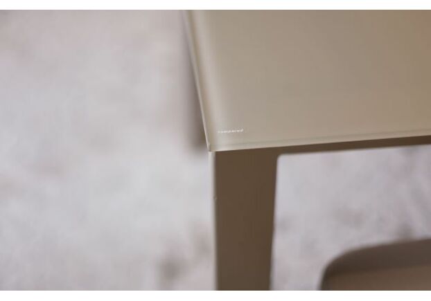 Стол обеденный BRISTOL S (100/150*74*75cmH стекло) капучино - Фото №2