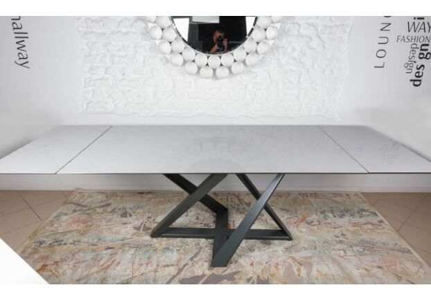 Стол обеденный FLEETWOOD (160/240*90*75cmH) керамика белый глянец - Фото №1