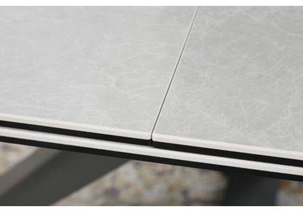 Стол обеденный FLEETWOOD NEW (160/240*90*75cmH) керамика светло-серый глянец - Фото №2