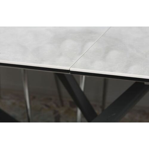 Стол обеденный FLEETWOOD NEW (160/240*90*75cmH) керамика светло-серый глянец - Фото №10