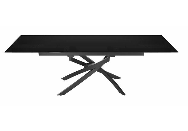 Стол обеденный LINCOLN (160/240*90*75cmH стекло) дымка глянец black - Фото №1