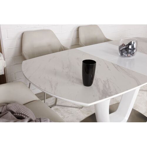 Стол обеденный OTTAWA (140+(45)*85*76 керамика) белый - Фото №10