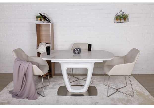 Стол обеденный OTTAWA (140+(45)*85*76 керамика) белый - Фото №2