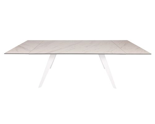 Стол обеденный MOSS (160(+40+40)*90*76 cm керамика ) белый  - Фото №1