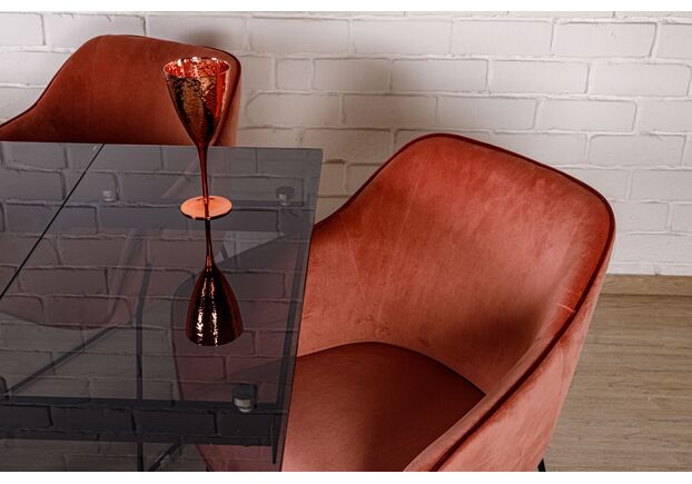 Стол обеденный NOTTINGHAM (160/240*89,5*75cmH стекло) дымка глянец - Фото №2
