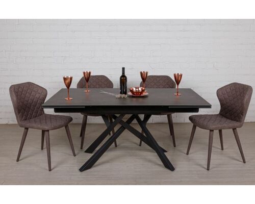Стол обеденный OSHAWA (160/240*90*76 cm керамика) темно-коричневый - Фото №1