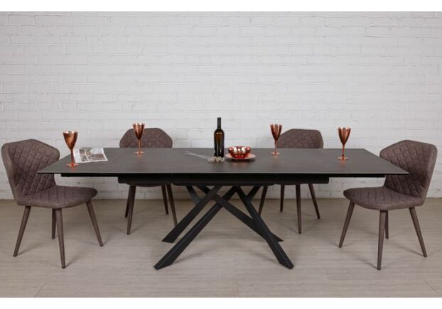 Стол обеденный OSHAWA (160/240*90*76 cm керамика) темно-коричневый - Фото №2