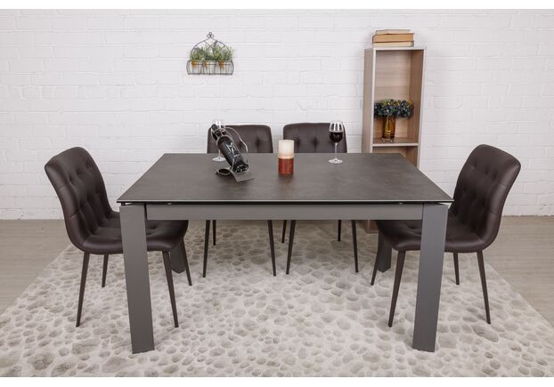 Стол обеденный OSLO керамика коричневый темный - Фото №2