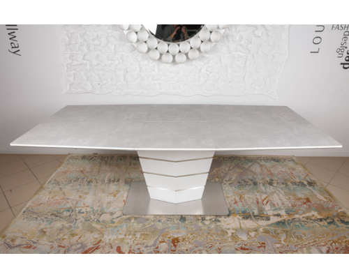 Стол обеденный BALTIMORE (160+50)*90*76) керамика серо/белый - Фото №1