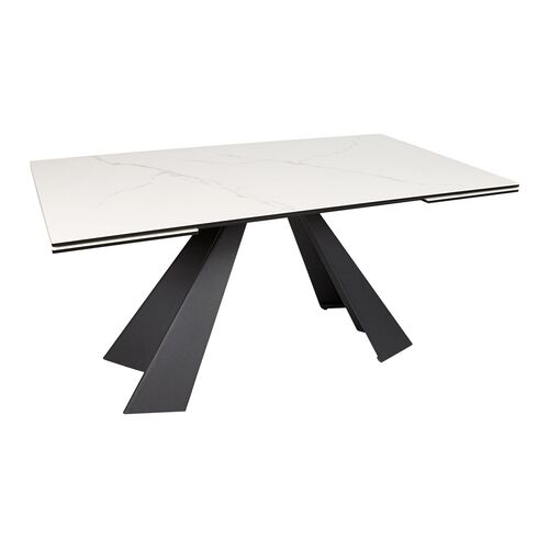 Стол обеденный DELTA (160/240*90*76cmH керамика) черный/белый - Фото №4