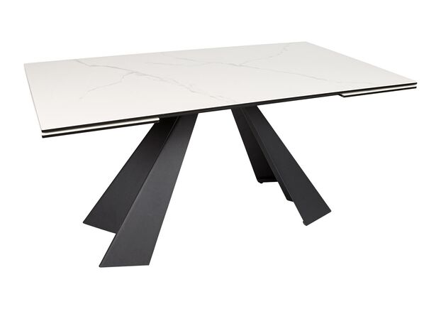 Стол обеденный DELTA (160/240*90*76cmH керамика) черный/белый - Фото №2