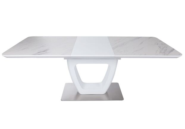 Стол обеденный TORONTO (160+(50)*90*76) керамика белый мат - Фото №1