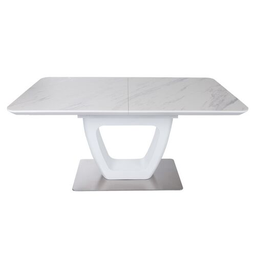 Стол обеденный TORONTO (160+(50)*90*76) керамика белый мат - Фото №2